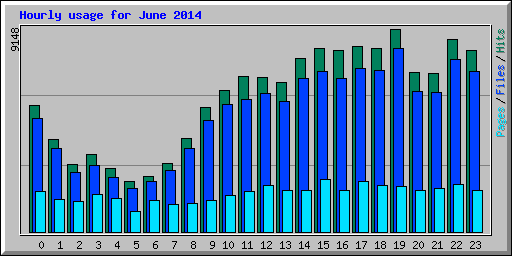 Hourly usage for June 2014