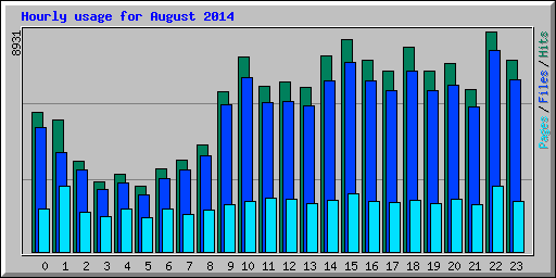 Hourly usage for August 2014